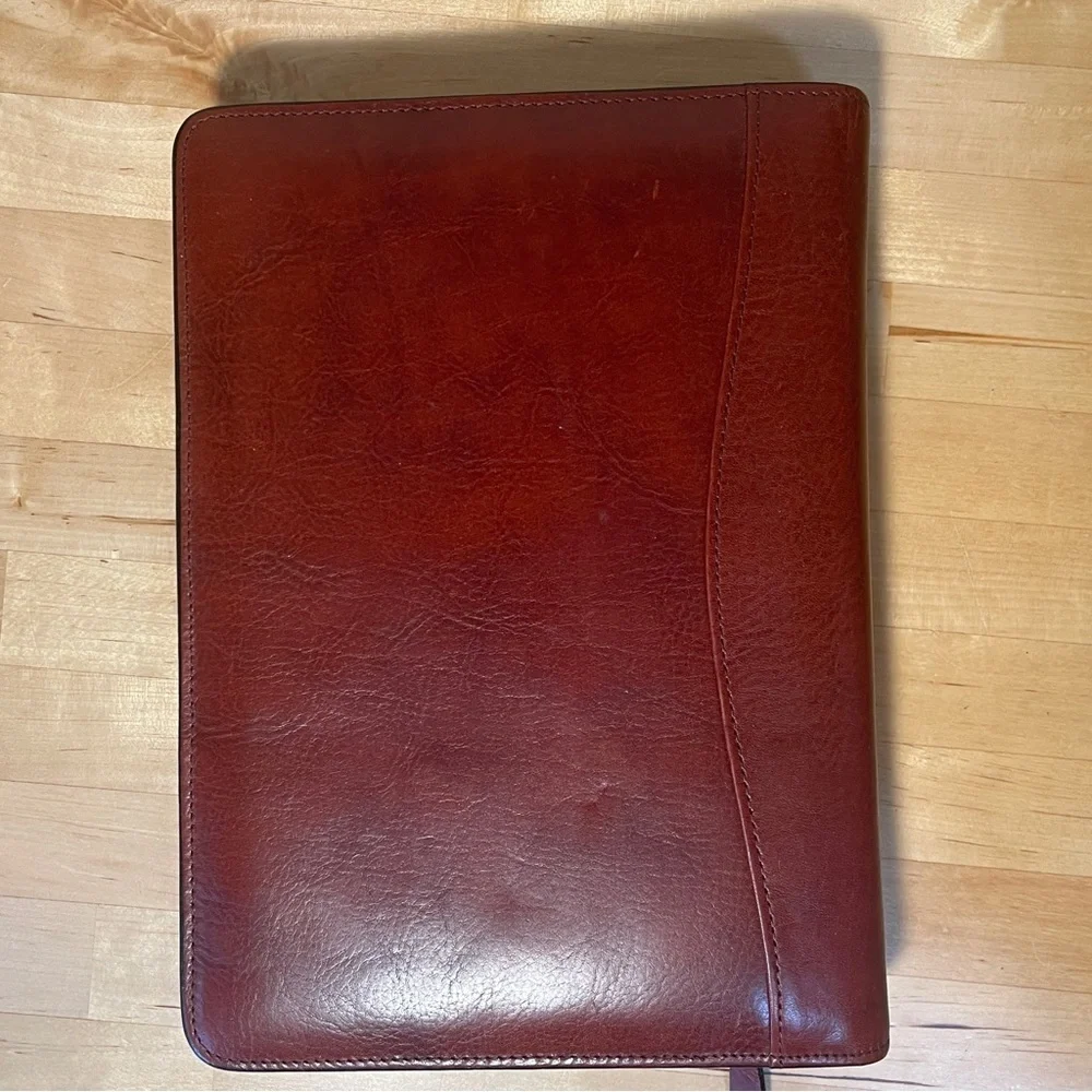Scully Vintage Burgundy Genuine Leather Planner Binder Executive Organizer